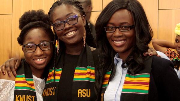 Image of students from the first cohort of Mastercard Foundation